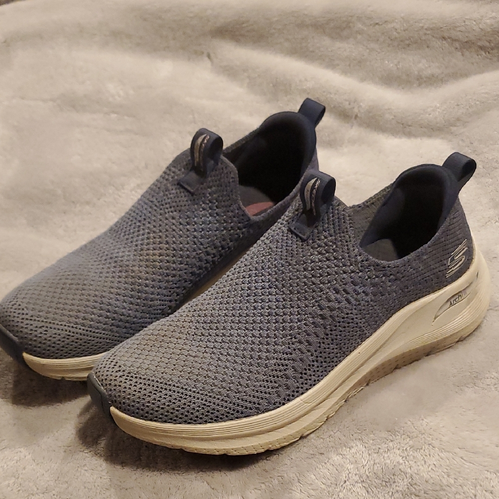 Skechers Blue Slip-On Sneakers with Breathable Mesh